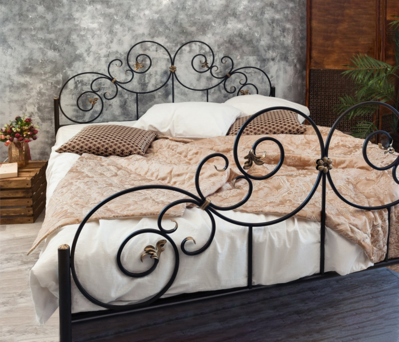 Кованые кровати, Кованая кровать Афина 1.8 с двумя спинками