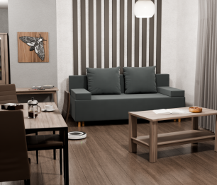 Прямой диван Инди,еврокнижка,велюр