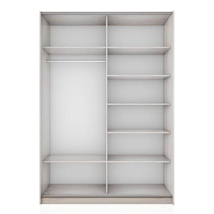 Шкафы-купе 2-х дверные, Шкаф-купе Прайм 2-х дверный Зеркало/Стекло белое/Доводчики 120х57х230