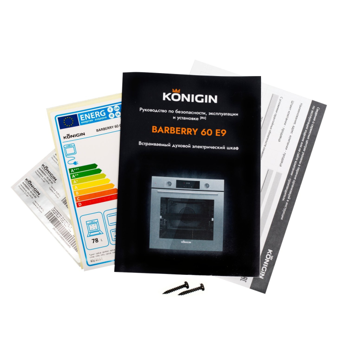 Духовые шкафы, Шкаф духовой электрический Konigin Barberry 60 BK E9