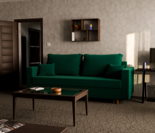 Диваны еврокнижки, Прямой диван Пульсар,еврокнижка,велюр