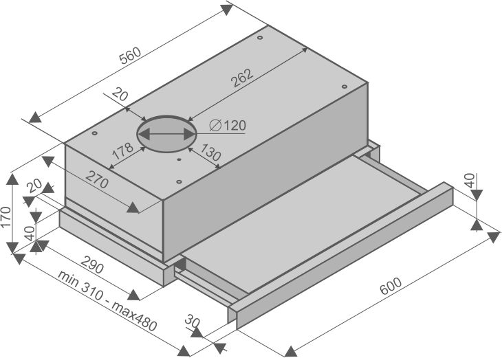 Вытяжки, Кухонная вытяжка Konigin Helena Black Glass 60