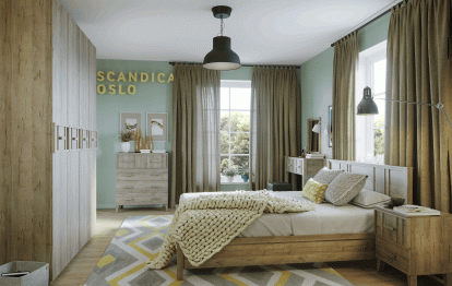 Спальня Scandica Oslo (модуль 555) Шкаф для одежды и белья 4-дв Стандарт