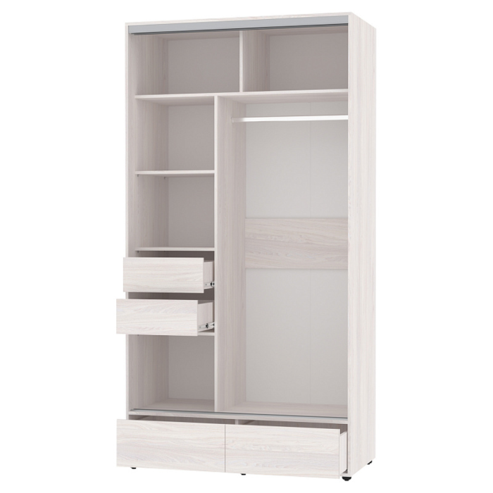 Шкафы-купе 2-х дверные, Шкаф-купе 2-дв  MOD 1200 зеркало/лдсп  (в2390*ш1232*г620)