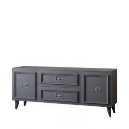 Комод Валенсия под телевизор 160х45х67 см серебро