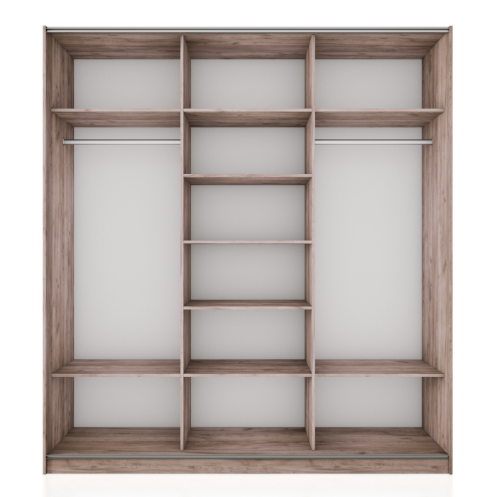 Шкафы-купе 3-х дверные, Шкаф-купе Широкий Прайм 3-х дверный Зеркала/ДСП/Доводчики 240х57х230