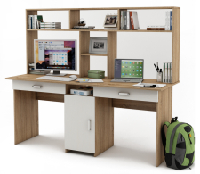 Прямые, Письменный стол Лайт-10Я с надстройкой