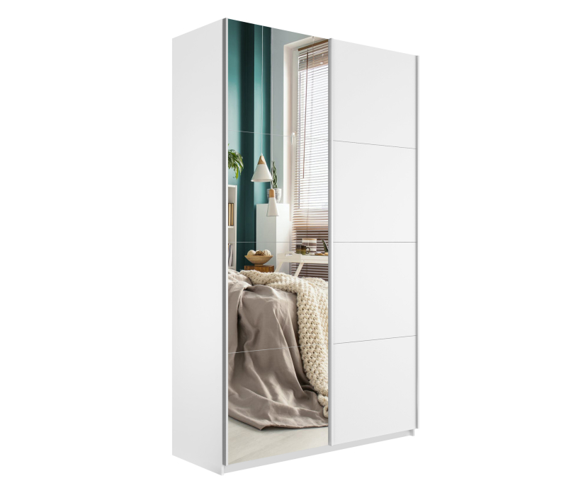 Шкафы-купе 2-х дверные, Шкаф Прайм дуо ДСП+зеркало 2300 х 1400 х 570