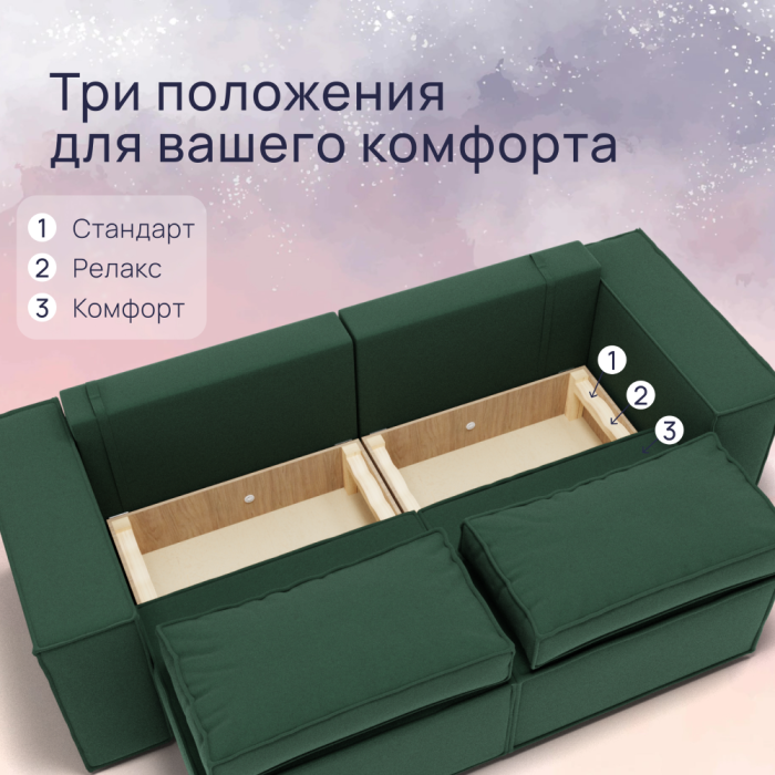 Диваны с ящиком для белья, Прямой диван Рашт ППУ, велюр