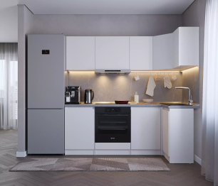 Кухонный гарнитур Леон угловой 210х100 см, белый