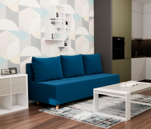 Прямой диван Лайт,еврокнижка,велюр