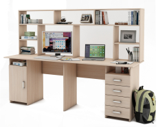 Прямые, Письменный стол Лайт-13 с надстройкой