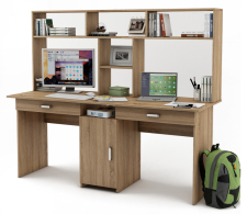 Прямые, Письменный стол Лайт-10Я с надстройкой