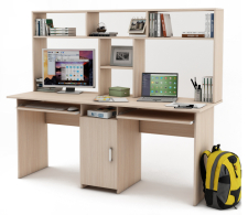 Прямые, Письменный стол Лайт-10К с надстройкой