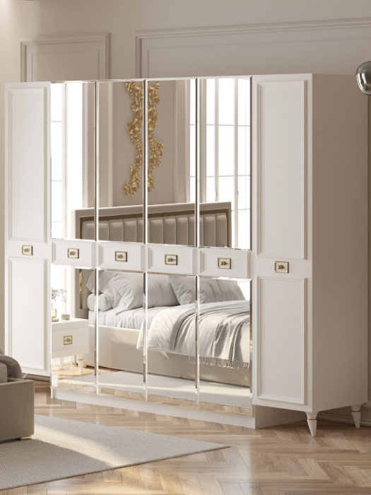 Шкафы распашные, Шкаф в спальню 6-ти дверный (золото)
