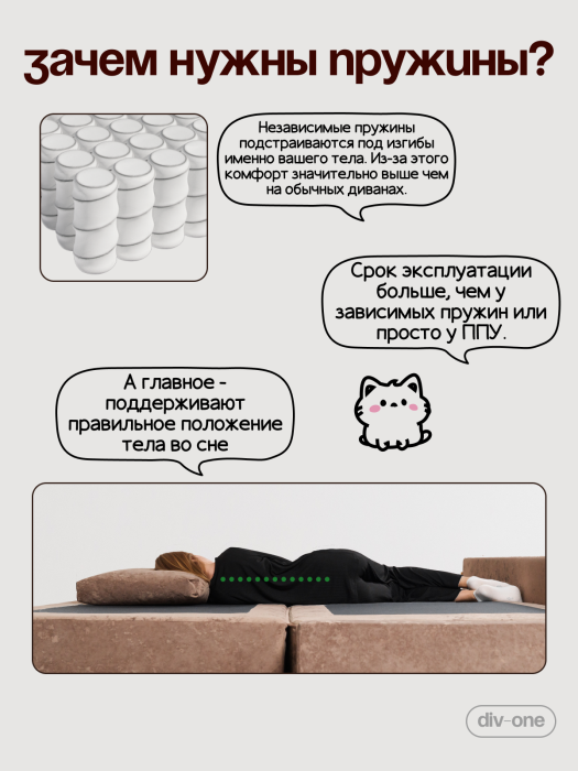 Детские диваны, Бескаркасный диван-кровать раскладной прямой Форд