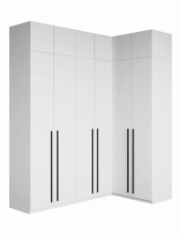 Угловой шкаф для одежды распашной с ящиками и антресолью, София, 2600х2100х1300мм