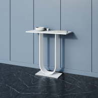 Журнальные столики, Стол консольный с металлическим подстольем ARFEO (Белый) 80*35*80