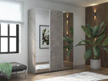 Шкаф Прайм трио 1ДСП+2 зеркало 2300х2100х570