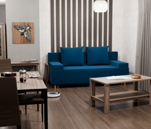 Прямой диван Инди,еврокнижка,велюр