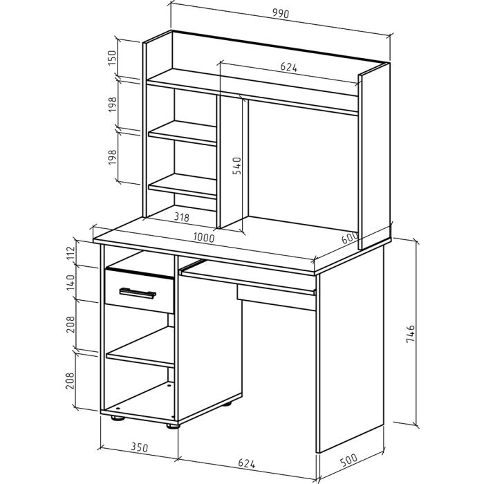 Прямые, Письменный стол Остин-10К