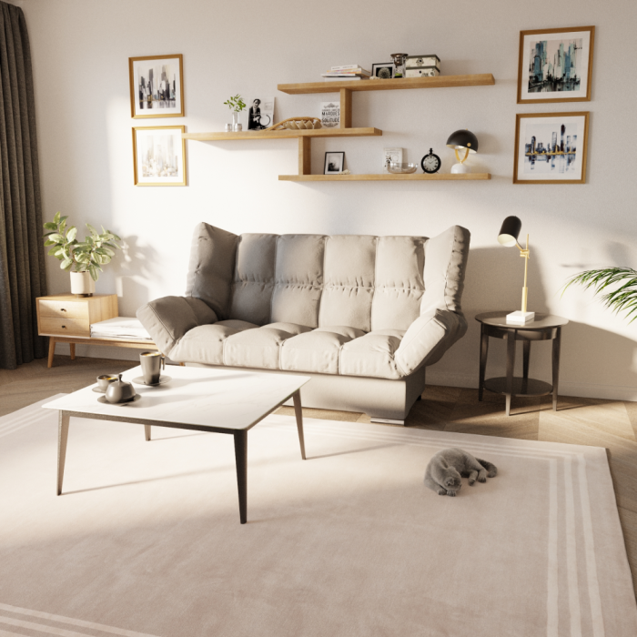 Диваны с ящиком для белья, Прямой диван Клик-кляк ППУ, велюр