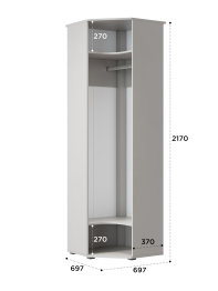 Шкаф угловой Эмилия ЭЛ-14К глухой