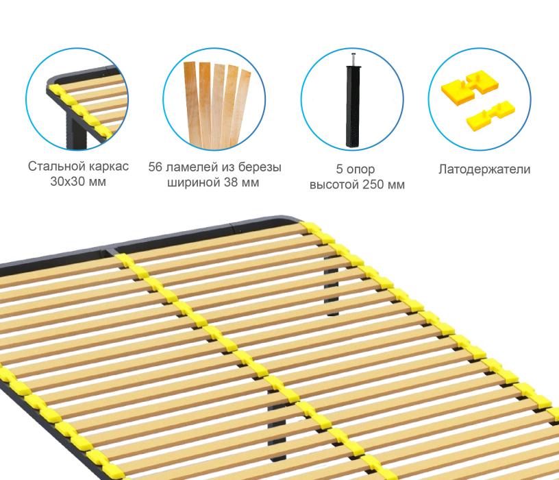 Ортопедические основания, Ортопедическое основание 120х190 см с узкой ламелью