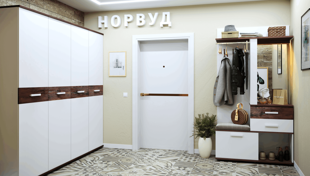 Модульные прихожие, Норвуд 71 Шкаф для одежды и белья