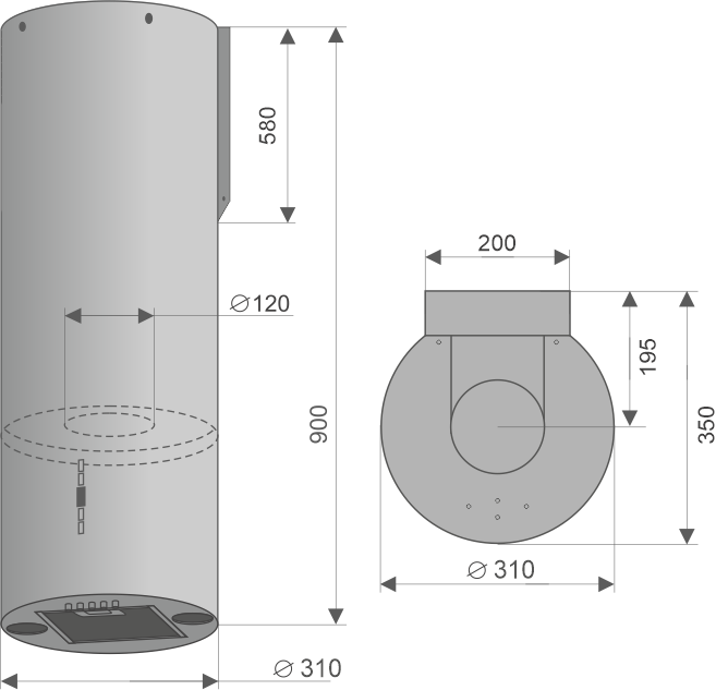 Вытяжки, Кухонная вытяжка Konigin Ester Glass 31