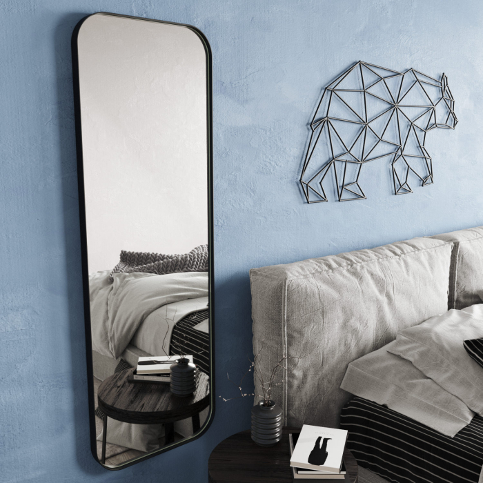 Зеркала в спальню, Дизайнерское настенное зеркало GENGLASS Kuvino M в металлической раме