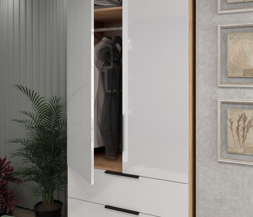 Шкафы, Шкаф 2-х дверный с ящиками 90 см Люкс