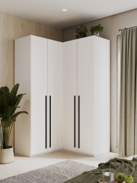 Угловой шкаф для одежды распашной с ящиками, София, 2200х1300х520мм