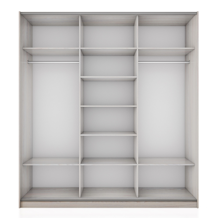 Шкафы-купе 3-х дверные, Шкаф-купе Широкий Прайм 3-х дверный Зеркала/Доводчики 240х57х230