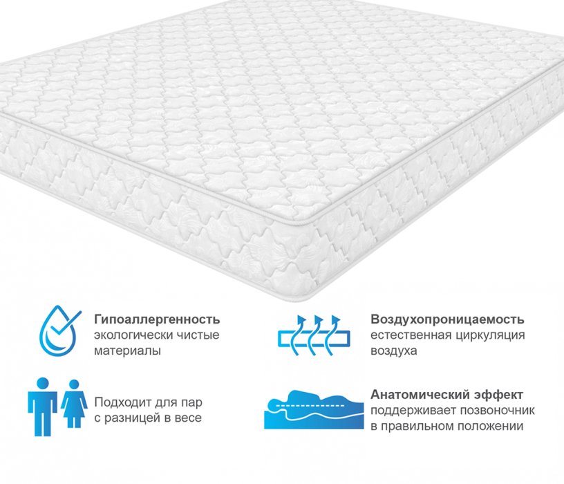 800 x 2000, Матрас ARMOS Сонплит (Трикот белый) 80х200 см
