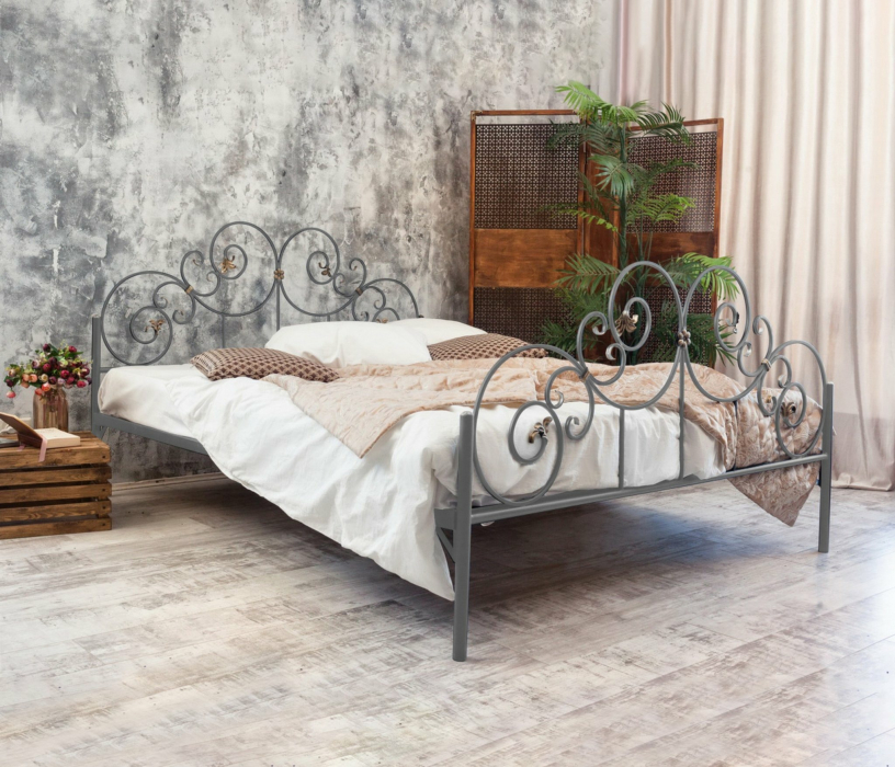 Кованые кровати, Кованая кровать Афина 1.4 с двумя спинками