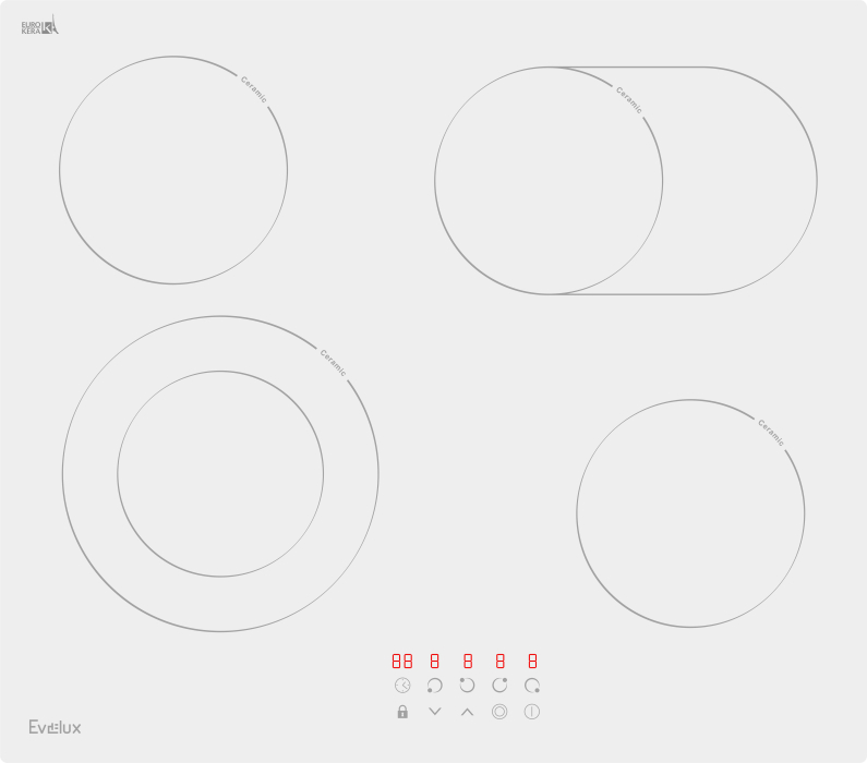 Встраиваемые варочные панели, Варочная панель электрическая EVELUX HEV 642 W