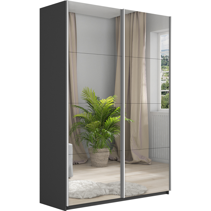 Шкафы-купе 2-х дверные, Шкаф Прайм дуо Зеркало+зеркало 2300 х 1200 х 570