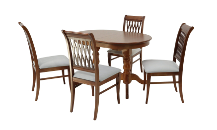 Обеденная группа стол Бизе со стульями Рич, орех, серый