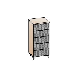 Комод Шаде КМ-2904, черный ясень, санторини белый