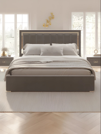 Кровать Валенсия с подъемным механизмом 180х200 см велюр, серебро