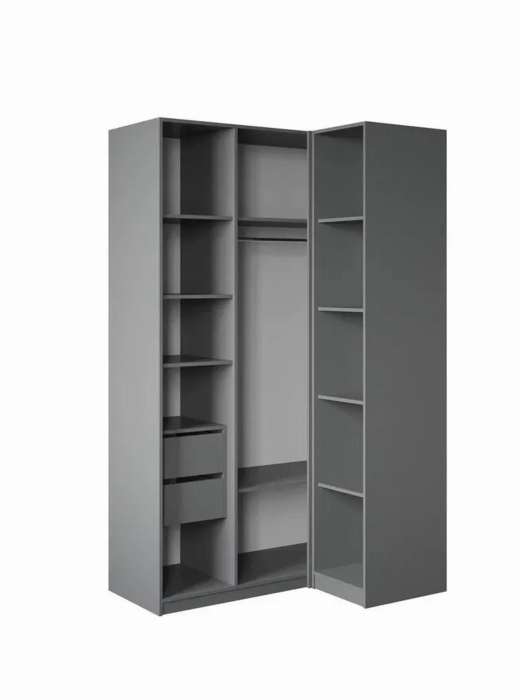 Угловые шкафы, Угловой шкаф для одежды распашной с ящиками, София, 2200х900х1300мм