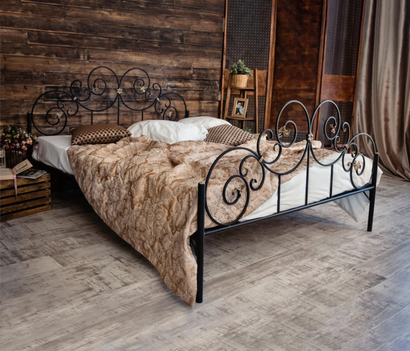 Кованые кровати, Кованая кровать Афина 1.4 с двумя спинками