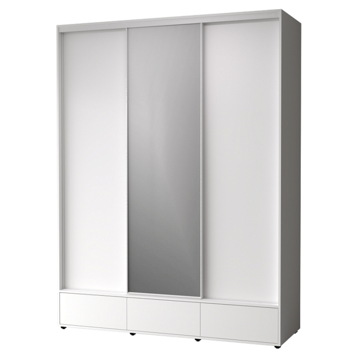 Шкафы-купе 3-х дверные, Шкаф-купе 3-дв  MOD 1800 зеркало/лдсп  (в2390*ш1800*г620)