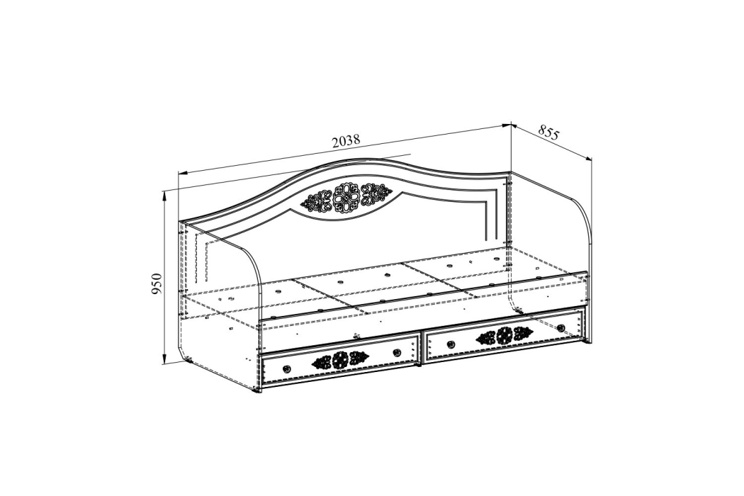 Кровати одноярусные, Кровать Ассоль плюс АС-10 (2000х800)