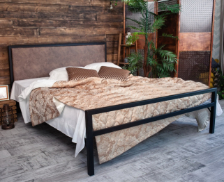 Кровать в стиле лофт Лоренцо 1.4 (Черный)