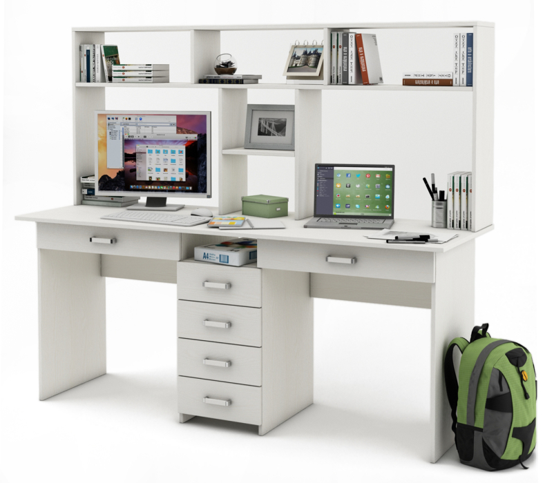 Прямые, Письменный стол Лайт-11Я с надстройкой