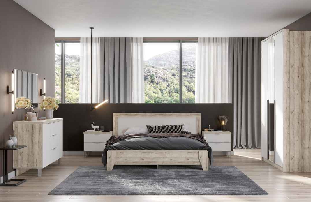 Комоды, Комод Анима КМ-3203, дуб серый, белый