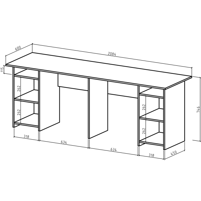 Прямые, Письменный стол Лайт-12