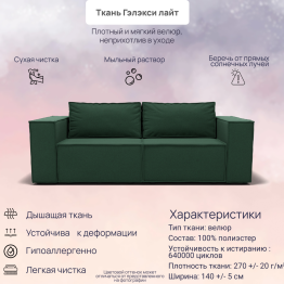 Прямой диван Рашт ППУ, велюр